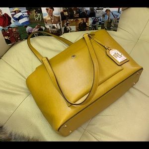 Lauren Ralph Lauren Medium Sunflower Leather Tote